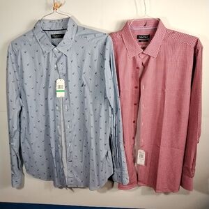 Nautica Light Blue Anchor and Red Checkered Shirts